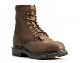 Men's Ariat Lace-Up Workhog 8" Waterproof Composite Toe- Brown