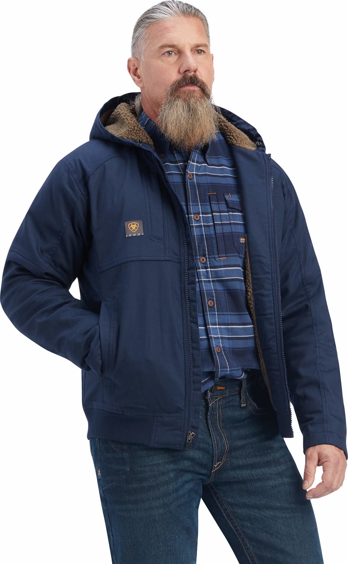 Men's Ariat Rebar Duracanvas Jacket-Navy