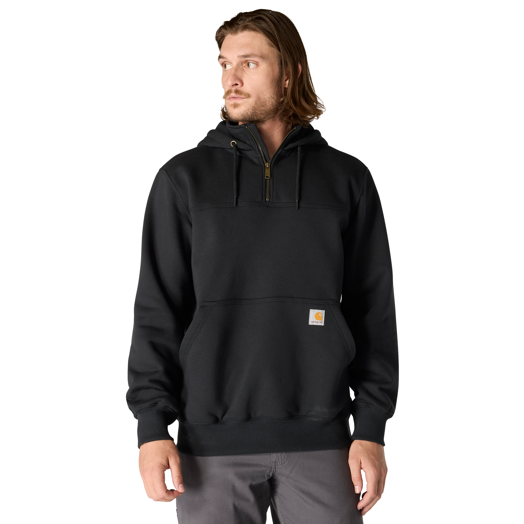 Carhartt Rain Defender Loose-Fit Heavyweight Quarter-Zip Hoodie Black