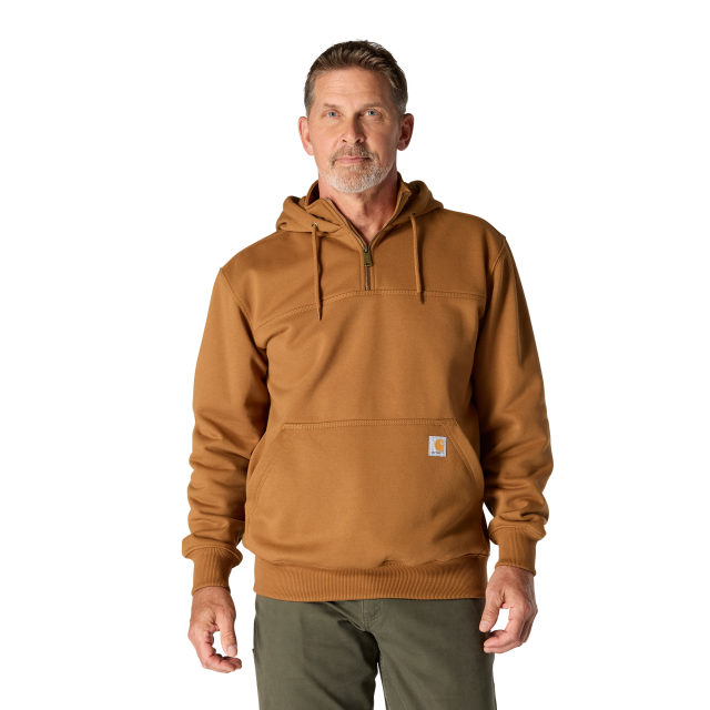 Carhartt Rain Defender Loose-Fit Heavyweight Quarter-Zip Hoodie Brown