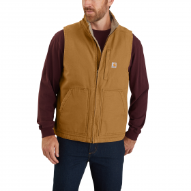 Men's Carhartt Loose Fit Washed Duck Sherpa-Lined Mock-Neck Vest