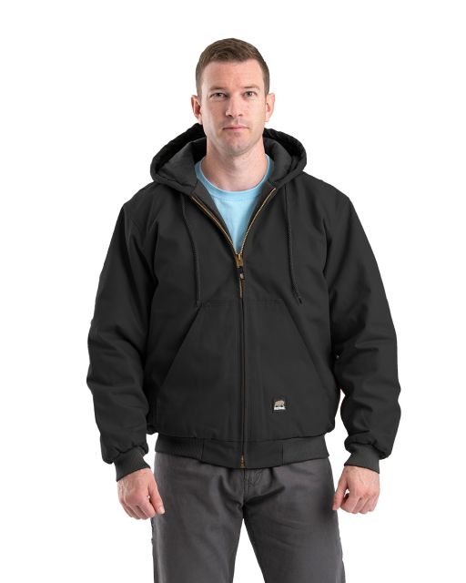 Men s Berne Heritage Quilt Lined Hooded Jacket Black