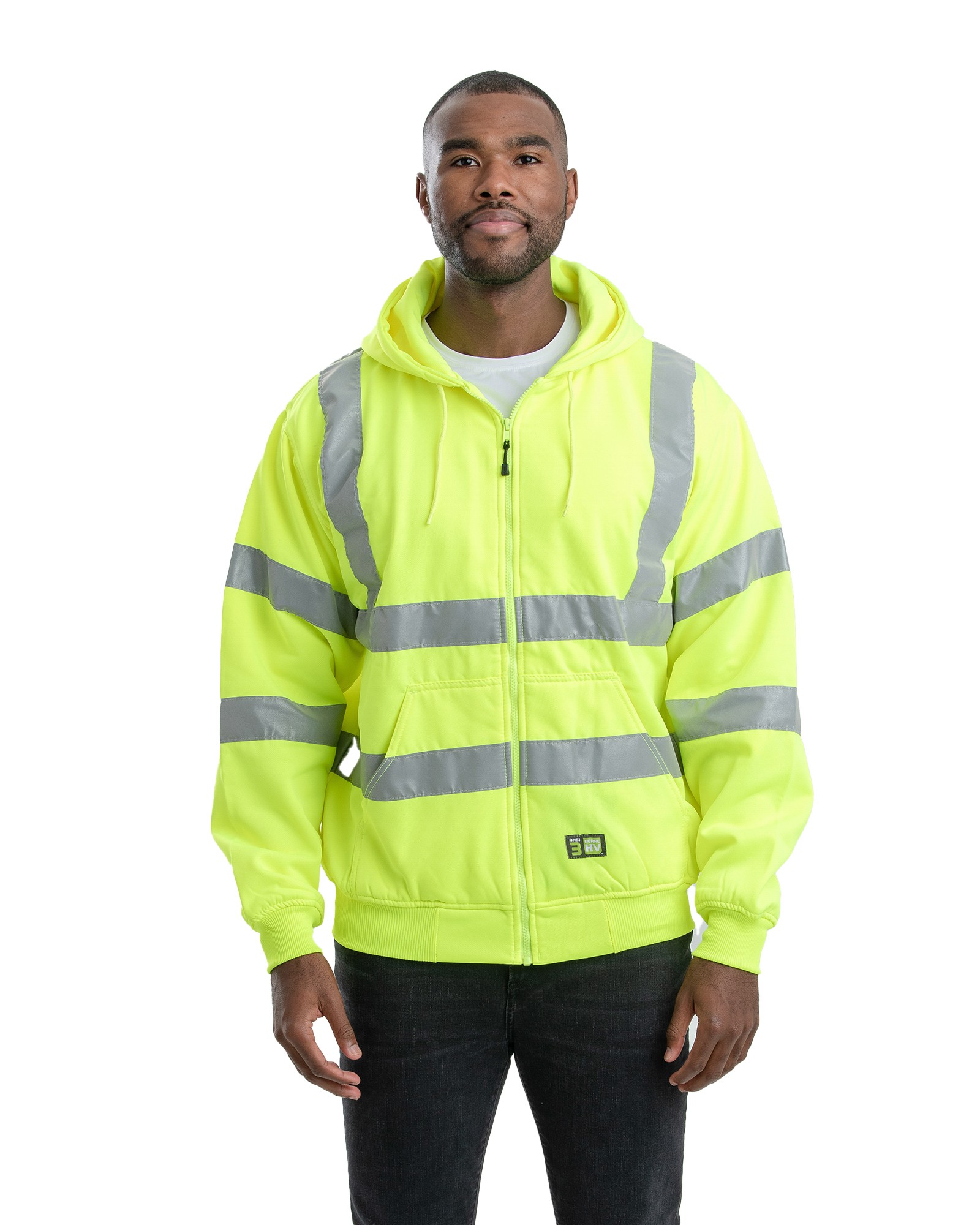 Men's Berne Class 3 Hi-Visibility Zip-Front Hoodie