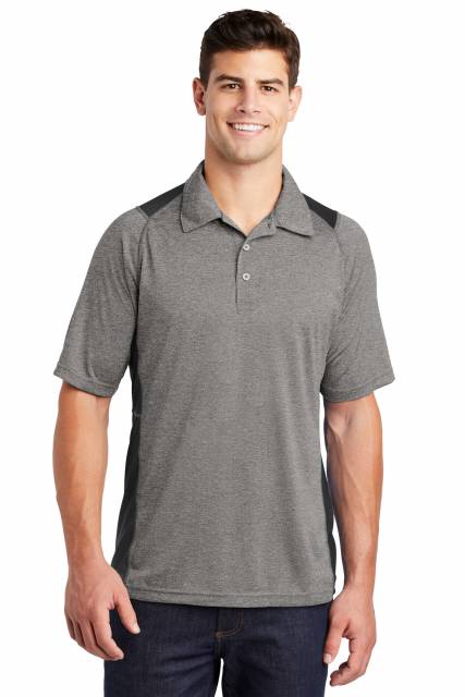 Men's Sport-Tek Heather Colorblock Polo