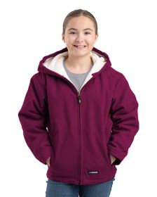 Kids' Berne Softstone Hooded Sherpa-Lined Coat-Plum