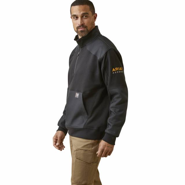 Ariat Rebar Workman Duracanvas 1/4 Zip Sweatshirt - Black