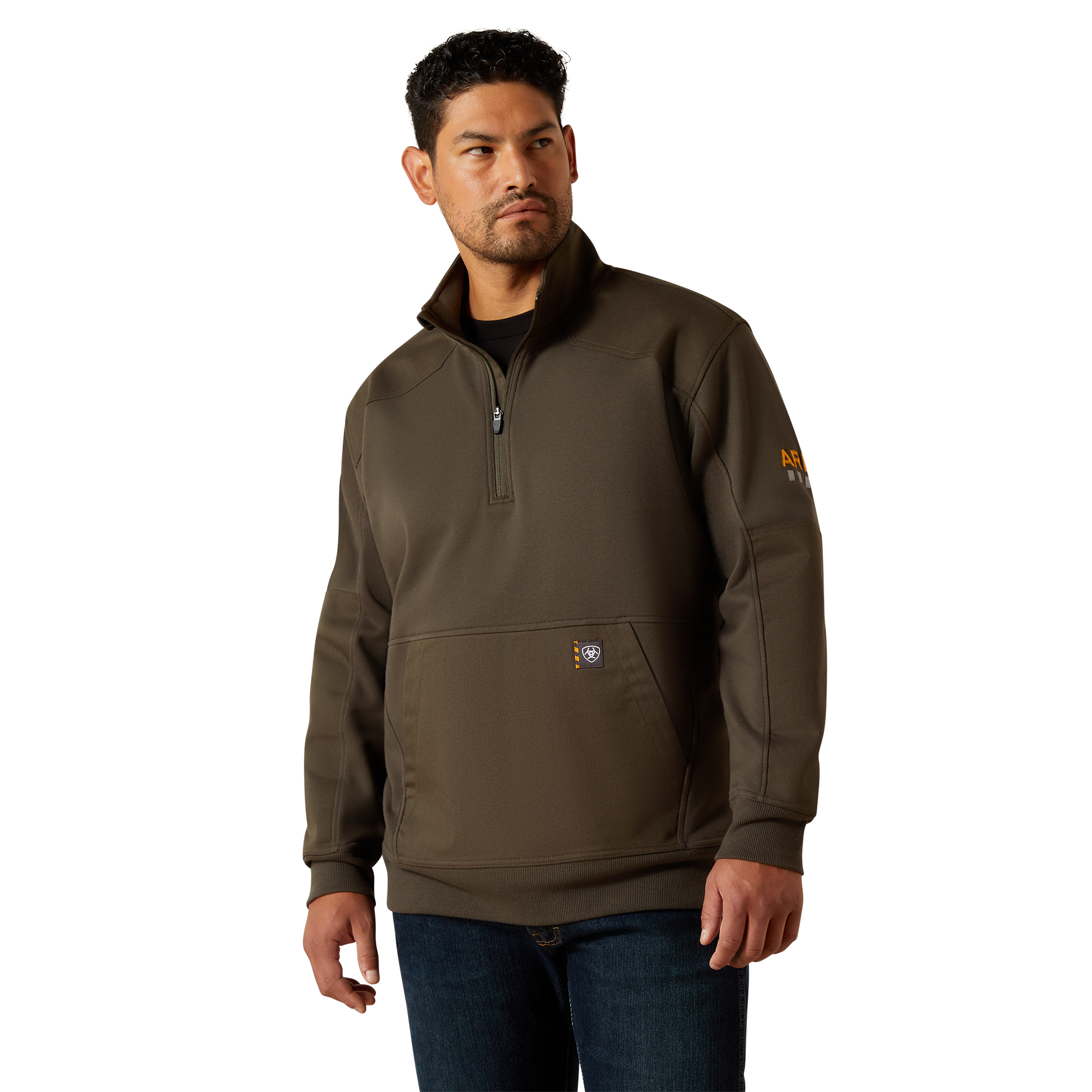 Ariat Rebar Workman Duracanvas 1/4 Zip Sweatshirt - Earth
