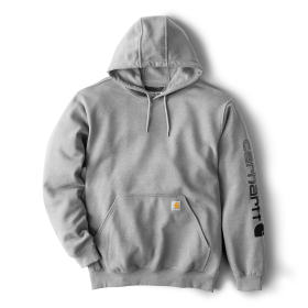 Carhartt Midweight Signature Sleeve Logo Hoodie - Heather Grey