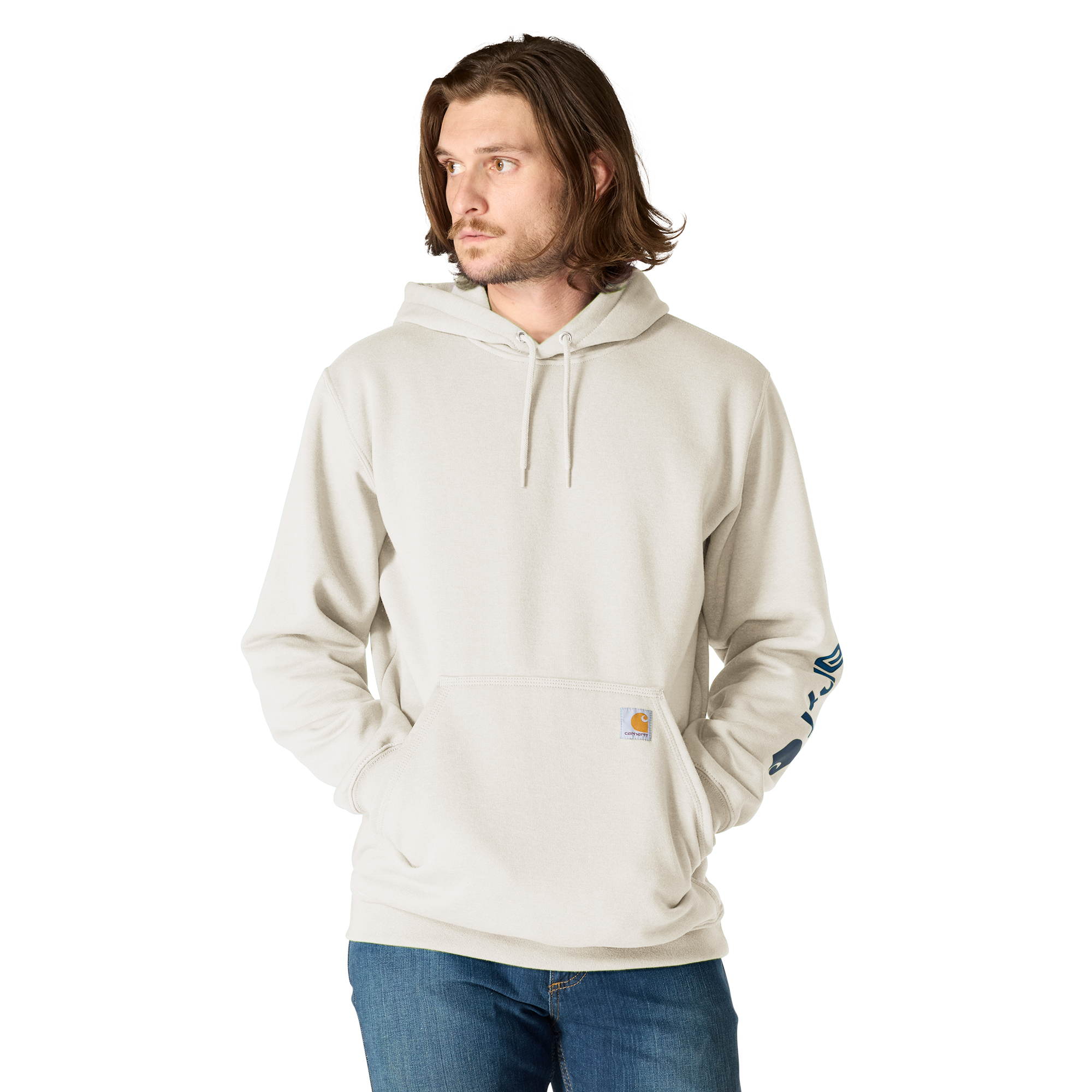 Carhartt Midweight Signature Sleeve Logo Hoodie - Malt
