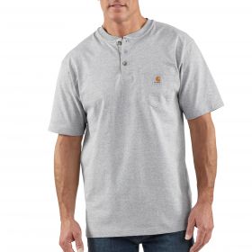 Men's Carhartt Pocket Short-Sleeve Henley Heather Gray