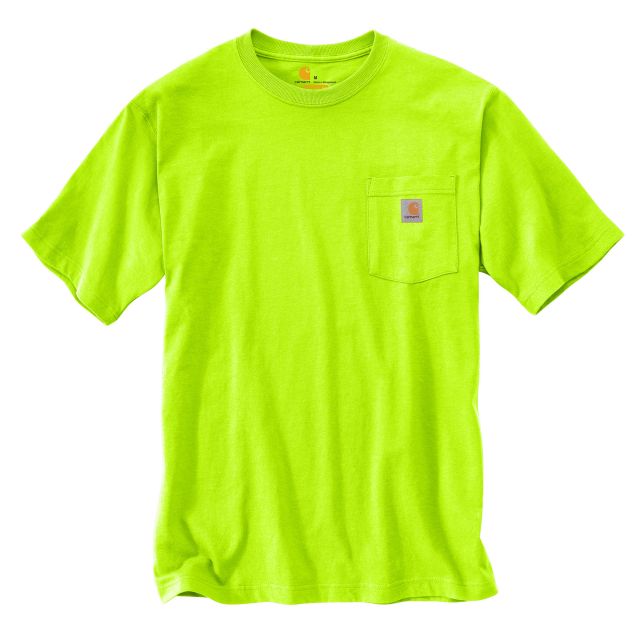National Workwear: Carhartt Short Sleeve Pocket T-shirt - Brite Lime