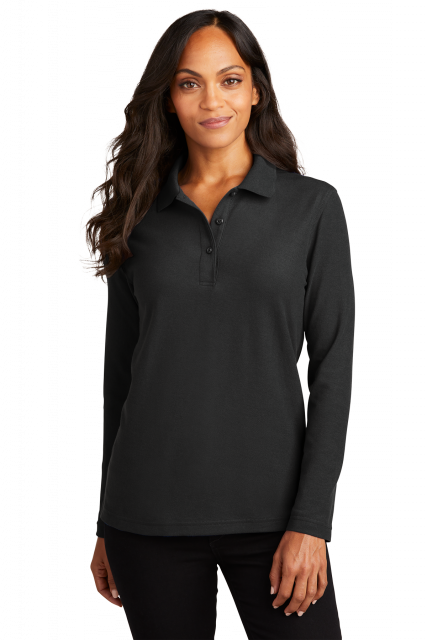 Women's Port Authority Silk Touch Long Sleeve Polo