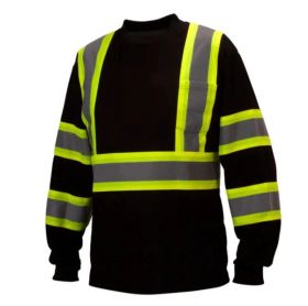 Pyramex Hi-Vis Long Sleeve Tee Class 1- Black