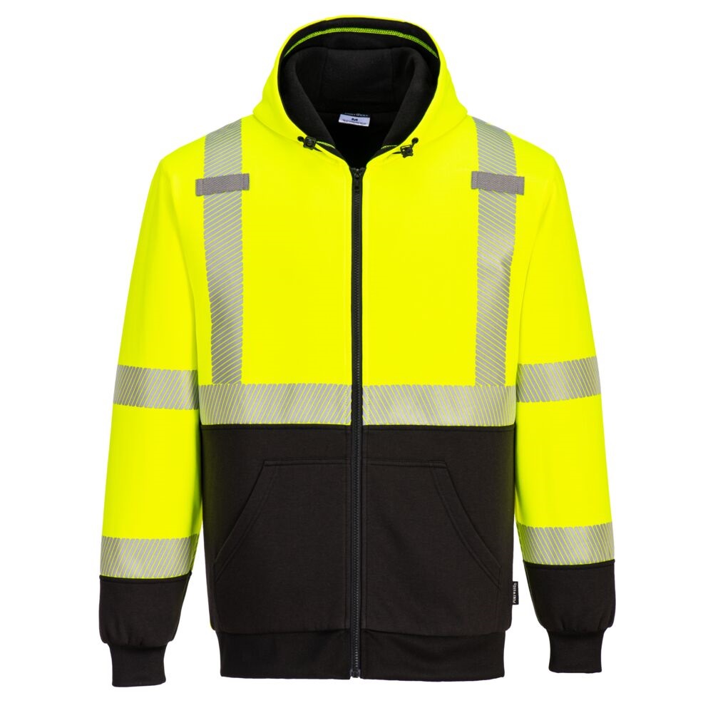 Portwest Hi-Vis Contrast Zipped Winter Hoodie