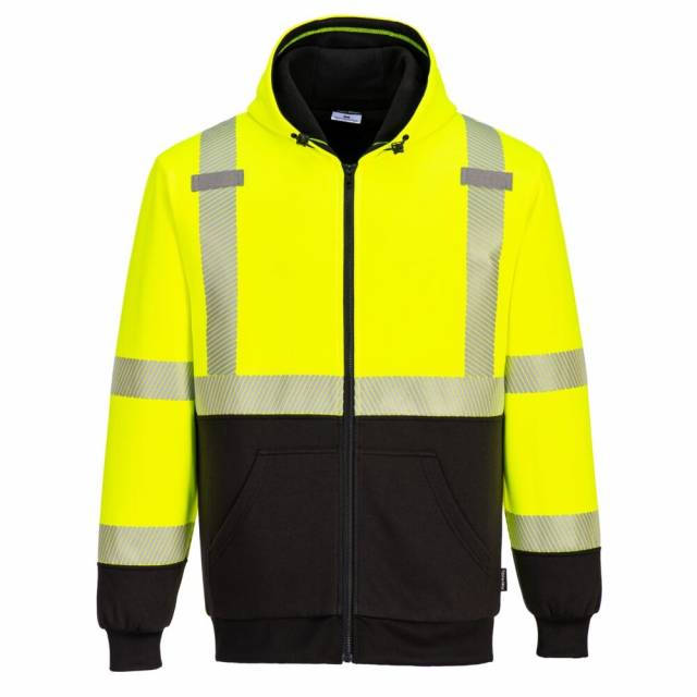 Portwest Hi-Vis Contrast Zipped Winter Hoodie