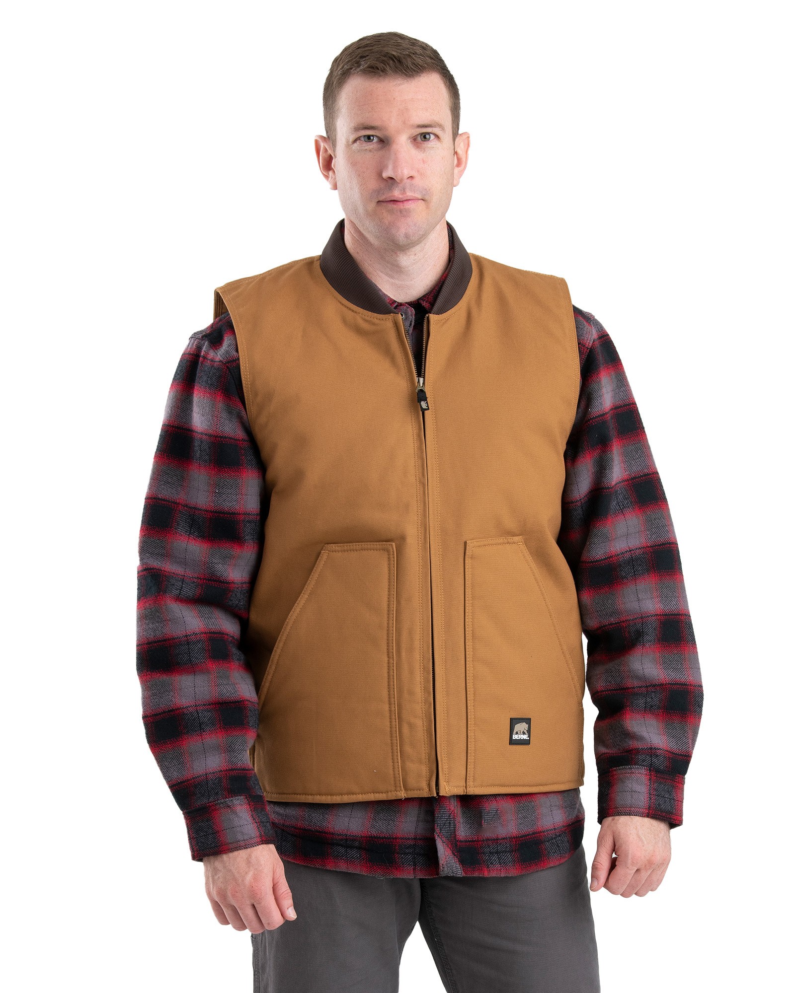 Men's Berne Duck Workman's Vests Brown