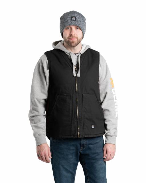 Men's Berne Washed V-Neck Vest-Black