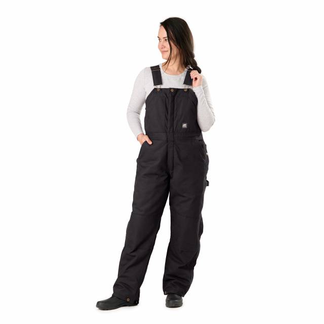 Women's Berne Softstone Duck Insulated Bib-Black