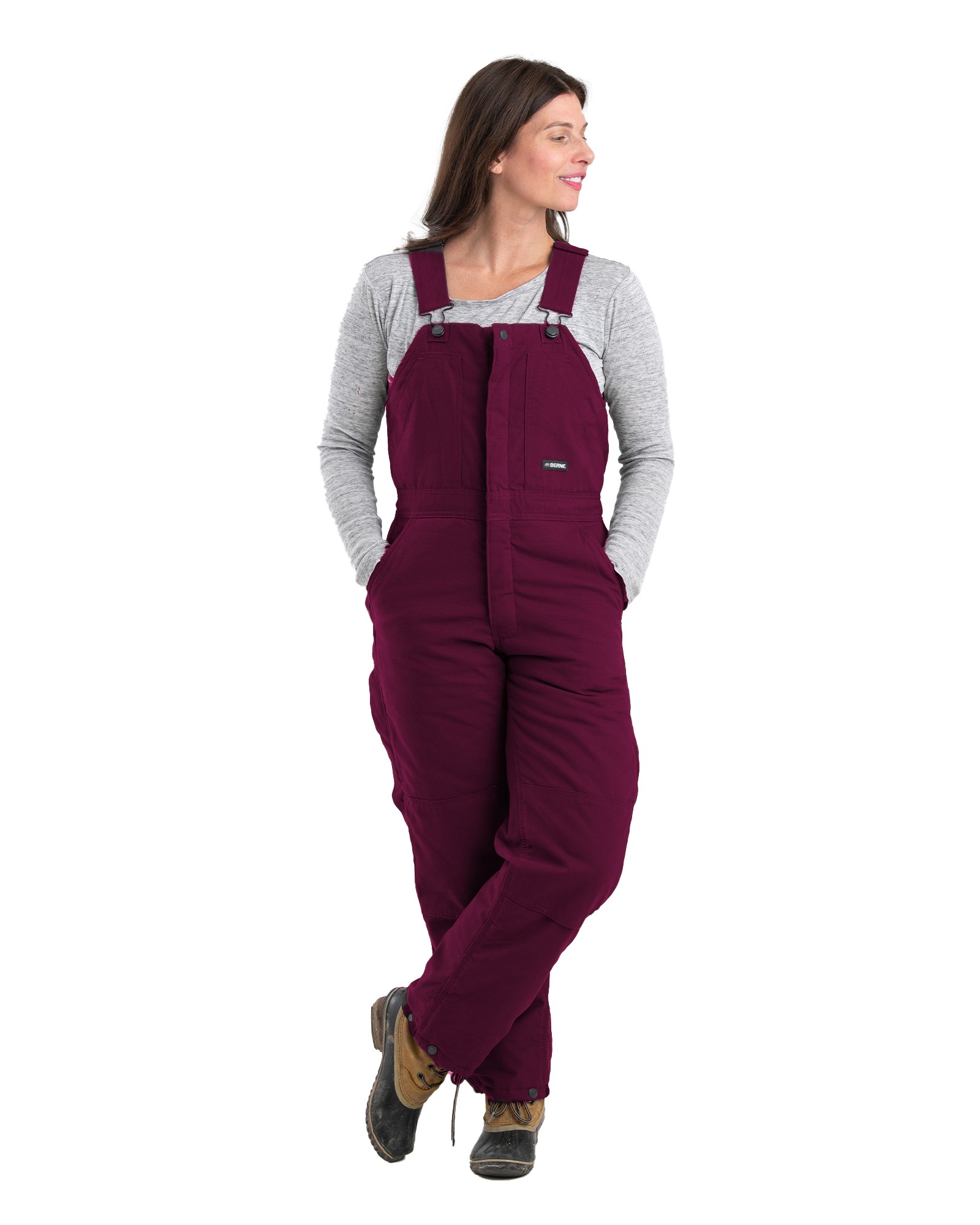 Women's Berne Softstone Insulated Bib-Plum