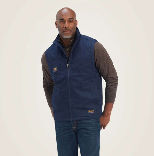 Men's Ariat Rebar DuraCanvas Vest - Navy