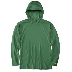 Men's Carhartt Force Sun Defender Relaxed Logo Hoodie - Green Slate Heather