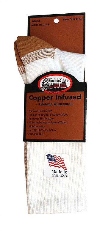 Men's Railroad Copper Infused Crew Work Socks