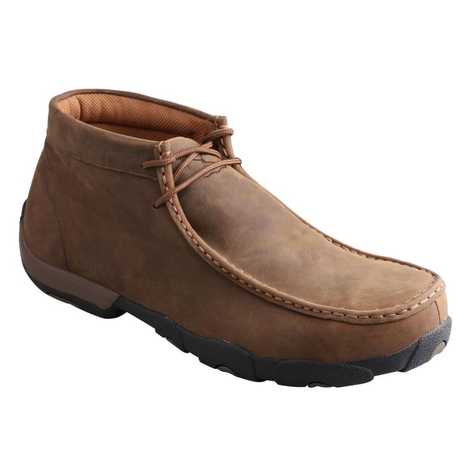 Men's Twisted X Chukka Driving Moc Steel Toe-Destressed Saddle