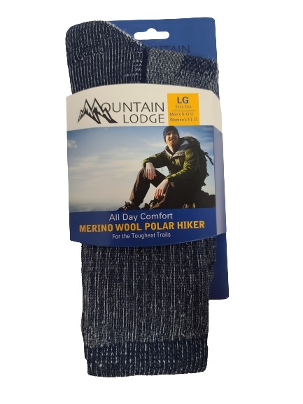 Unisex Mountain Lodge All Day Comfort Wool Work Socks-Blue