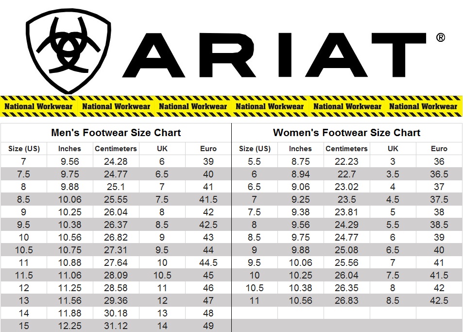 Ariat Jacket Size Chart