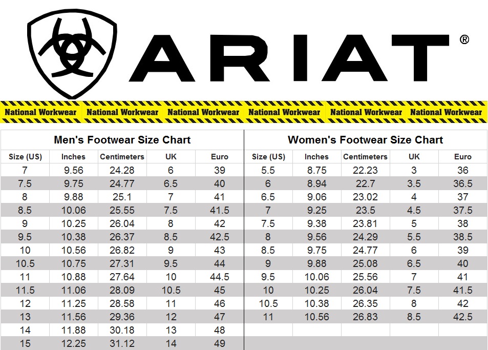 Ariat Heritage Boot Size Chart