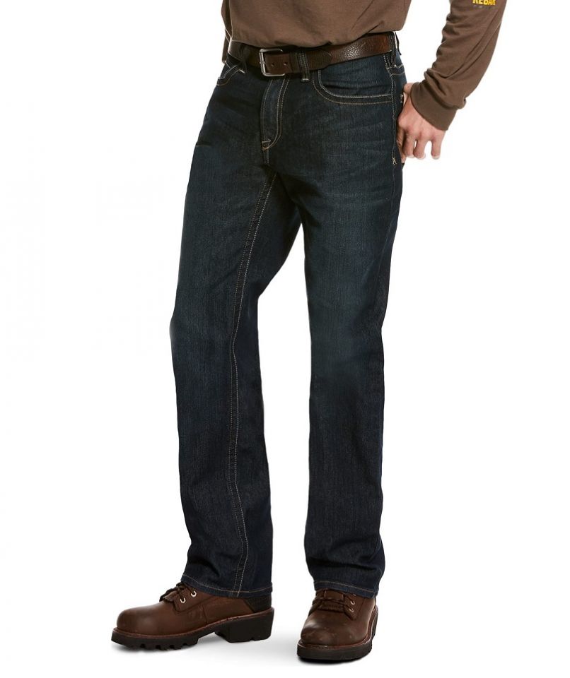 Men s Ariat Rebar M4 Durastretch Straight Leg Jean Cobalt