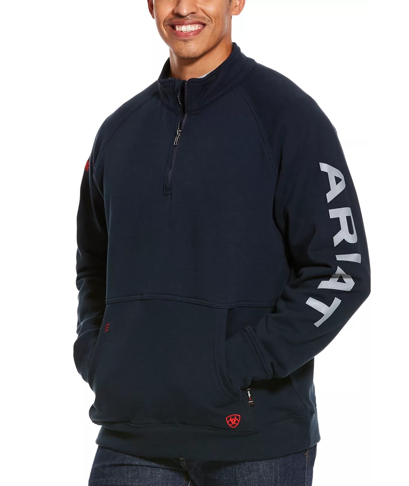 Men's Ariat FR Cat 3 Primo 1/4 Zip Logo Fleece