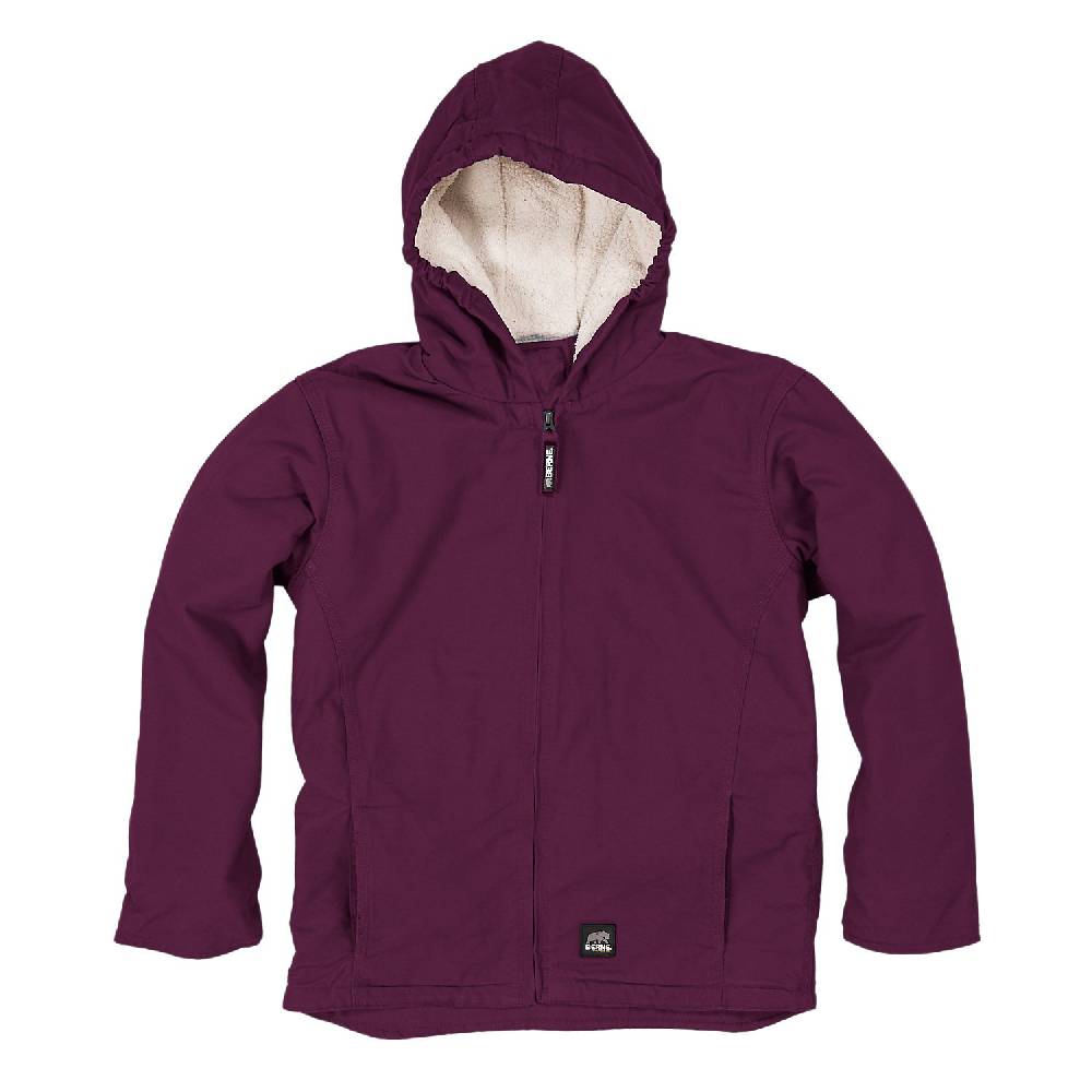 Kids' Berne Softstone Hooded Sherpa-Lined Coat-Plum