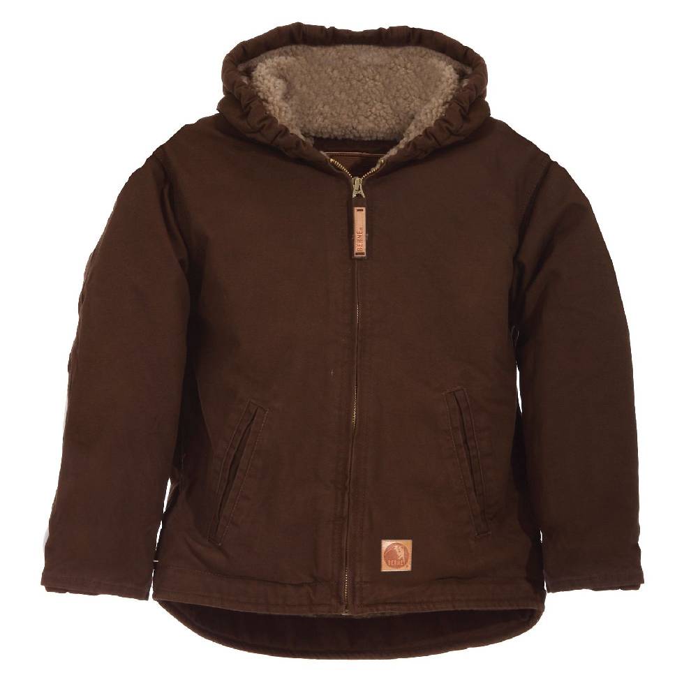 Kids' Berne Softstone Sherpa-Lined Hooded Coat-Bark