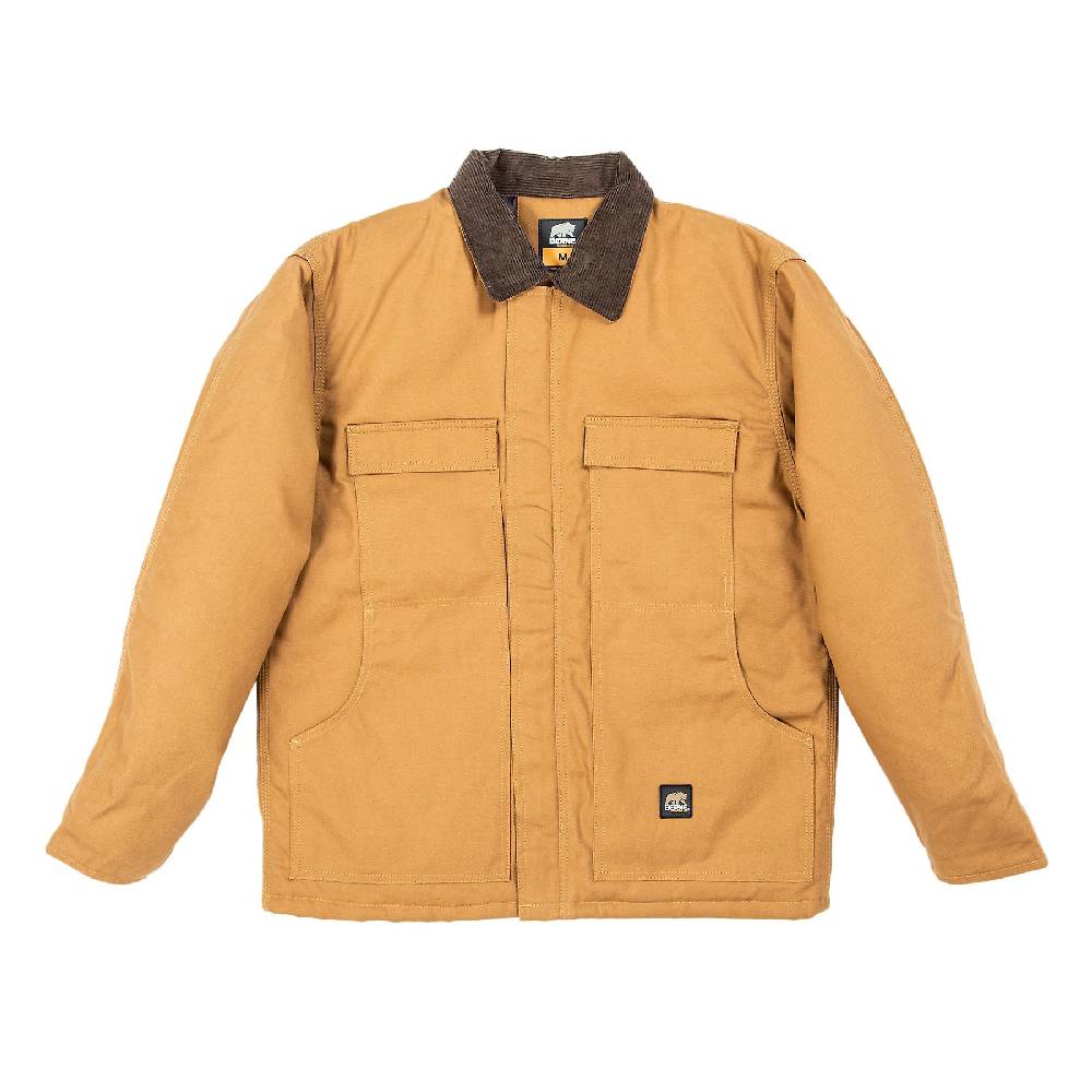 Men's Berne Heritage Duck Quilt-Lined Chore Coat-Brown