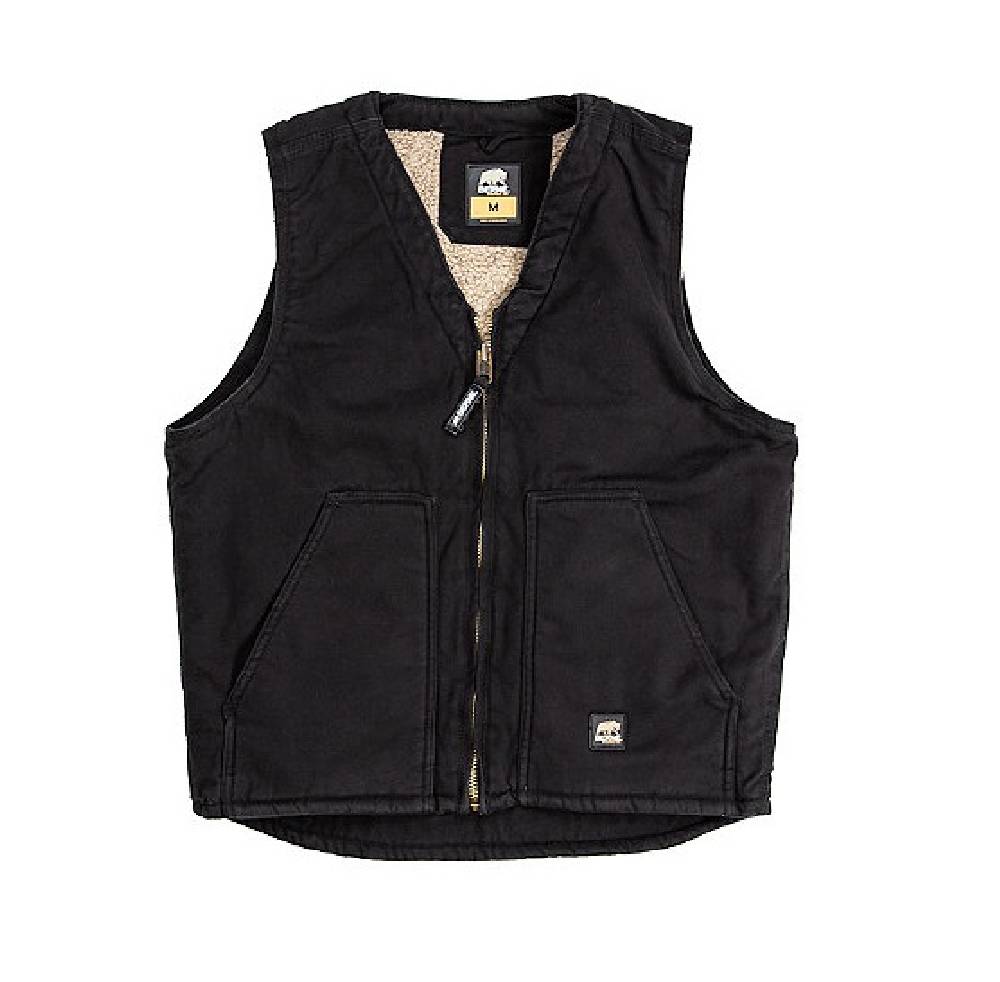 Men's Berne Washed V-Neck Vest-Black