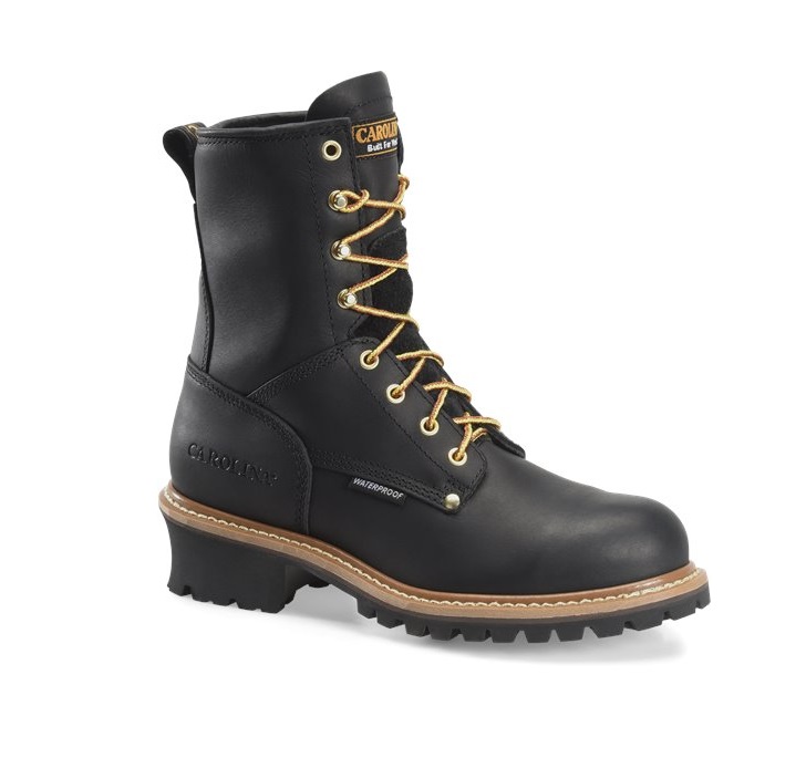 Men's Carolina Elm Waterproof Soft Toe Logger-Black