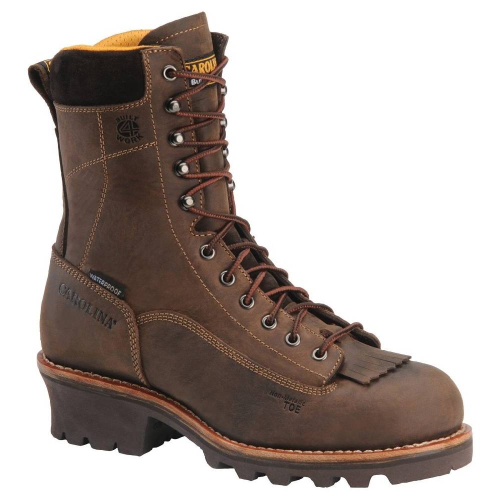 Men's Carolina 8" Logger Waterproof  Composite Toe- Gaucho Crazy Horse