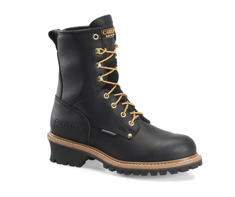 Men's Carolina Elm Waterproof Steel Toe Logger-Black
