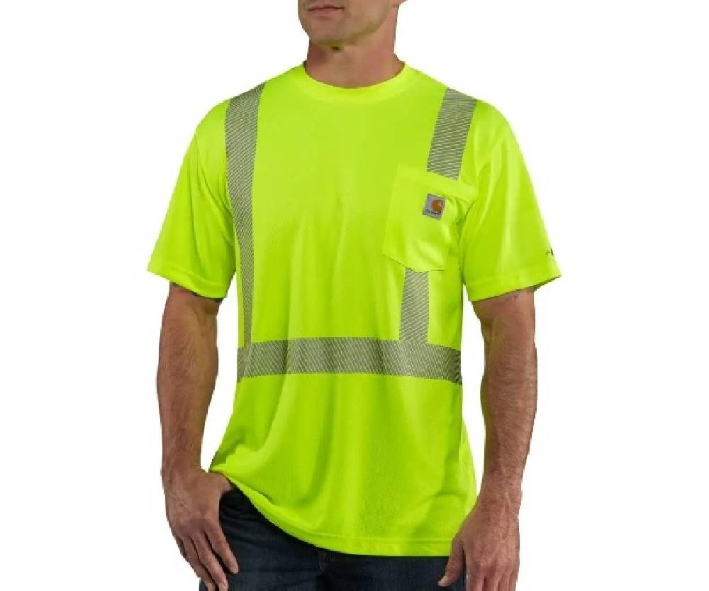 Mens Short Sleeve High Vis Safety Yellow/Orange T-Shirt Work Wear Visibility Top 