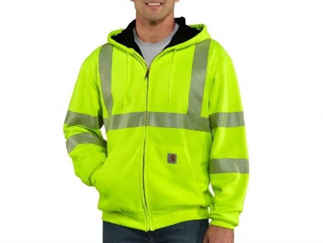 Men S Carhartt Hi Vis Class 3 Thermal Zip Front Hoodie