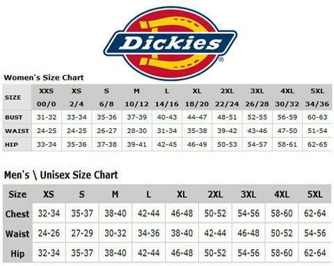 Dickies Mens Shirt Size Chart