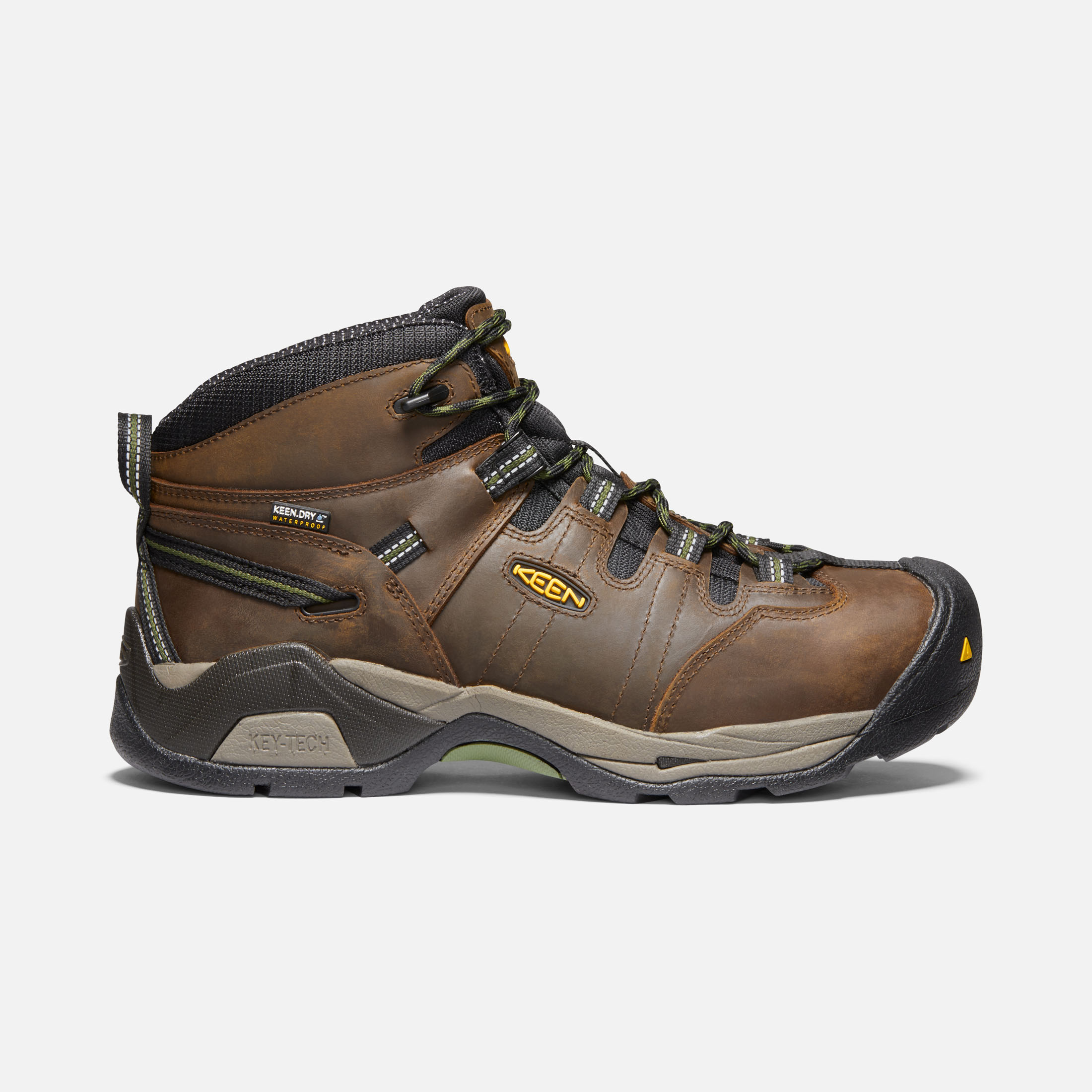 Men's KEEN Utility Detroit XT Mid Waterproof Steel Toe-Cascade Brown ...