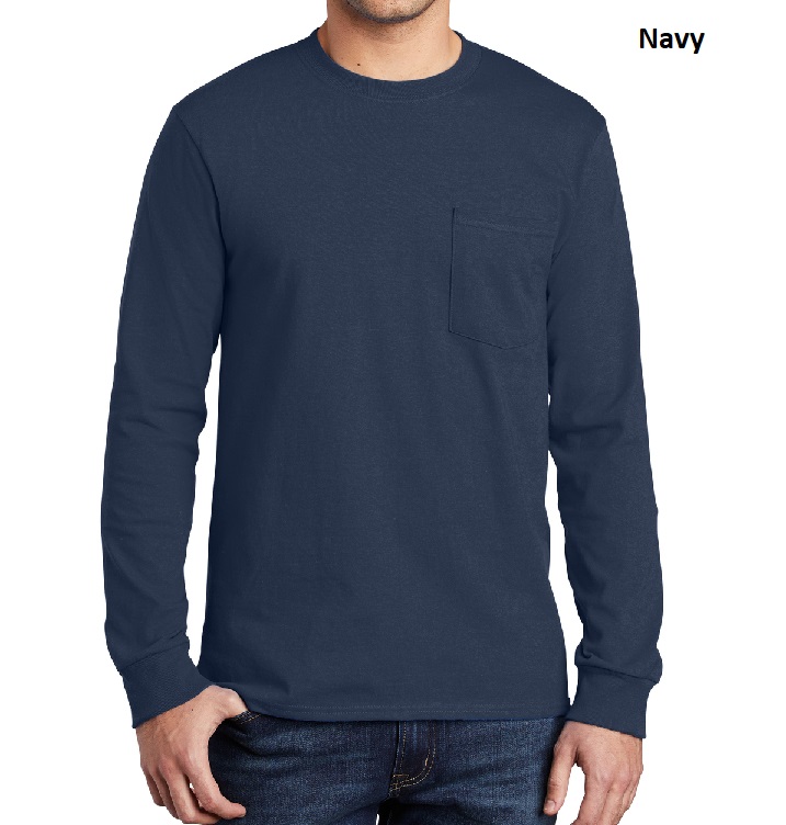 Port & Company Essential Cotton Long Sleeve Pocket Work Tee