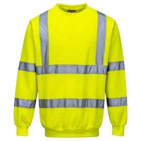 Men's Portwest Class 3 Hi-Vis Crew Neck Sweatshirt
