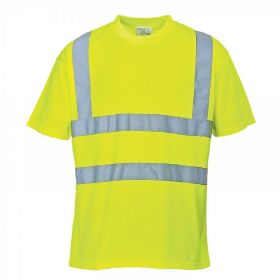 Men's Portwest Class 2 Hi-Vis Performance Fabric T-Shirt-Safety Yellow