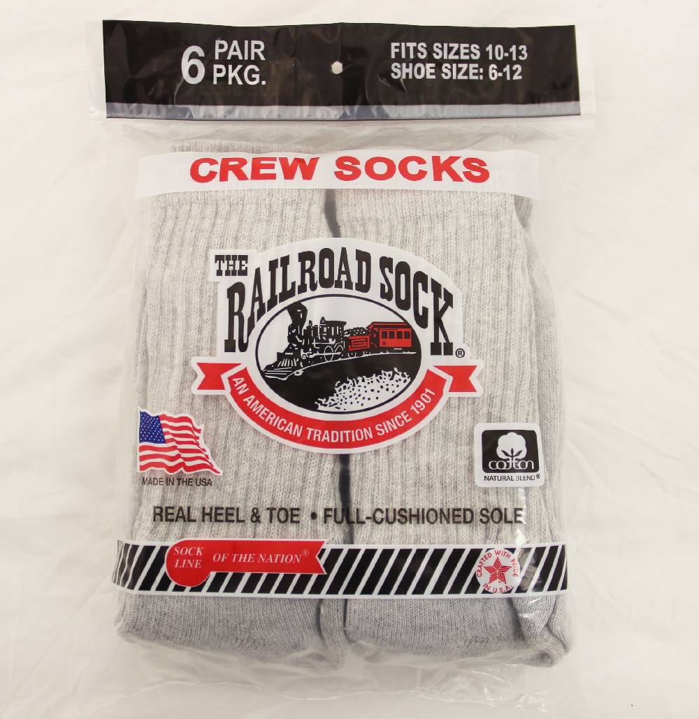 Cotton Grey Men's Crew Socks