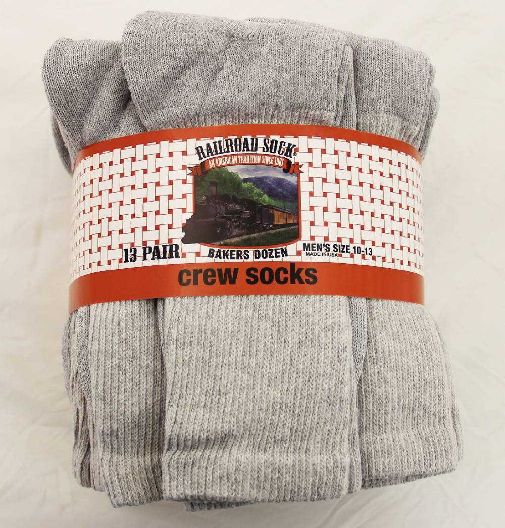 Men's Railroad Sock Baker's Dozen Value Pack-Gray