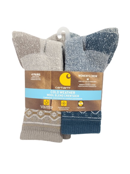 Women's Carhartt Cold Weather Wool Crew Work Socks-4 Pack